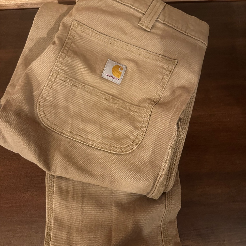 Carhartt Straight Fit Canvas Pants in Khaki Tan